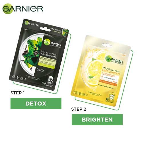 Detox & Brighten your skin with Garnier Sheet Mask Combos